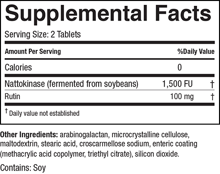 Supplement Facts for Naturally Vitamins Nattokinase